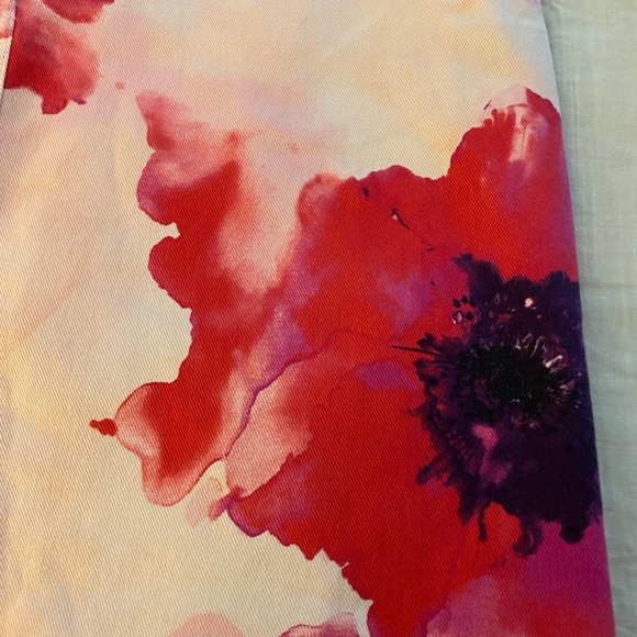 Celine Poppy Print Skirt in Barbie Pink (15) - Picture 3 of 6